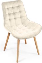 Eetkamerstoelen - Set van 2 - Fluweel - Creme - MIADOMODO®, Huis en Inrichting, Verzenden, Nieuw