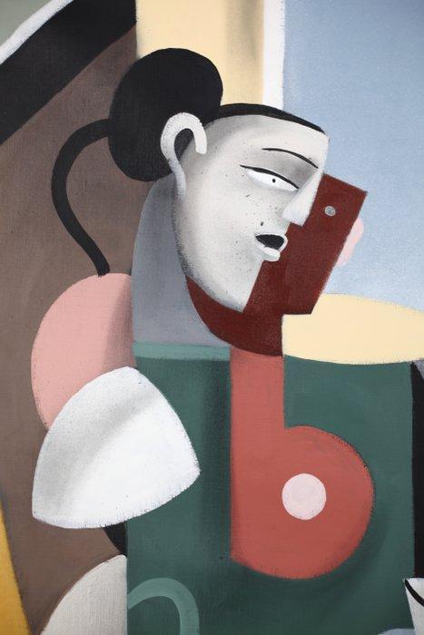 Jone Hopper - Discussion au salon (XXL), Antiek en Kunst, Kunst | Schilderijen | Modern