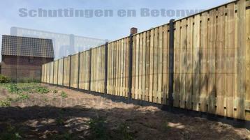Hout beton schutting | 21 planks tuinscherm | incl plaatsen beschikbaar voor biedingen