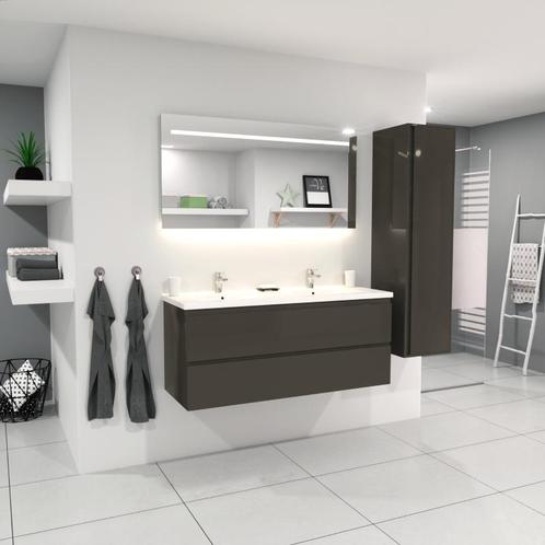 Badmeubel Sisilia Glans Grijs 120CM (Badkamermeubels), Huis en Inrichting, Badkamer | Badkamermeubels, Nieuw, Ophalen of Verzenden