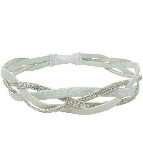Haarband Elastiek Sport Gevlochten Zilver Wit, Sieraden, Tassen en Uiterlijk, Uiterlijk | Haarverzorging
