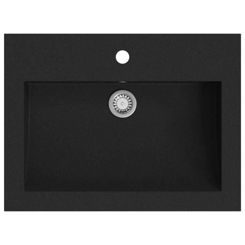 Zwarte Granieten Wasbak 60x45 - Retourdeal - 40% Korting!, Huis en Inrichting, Badkamer | Badkamermeubels, 25 tot 50 cm, Nieuw