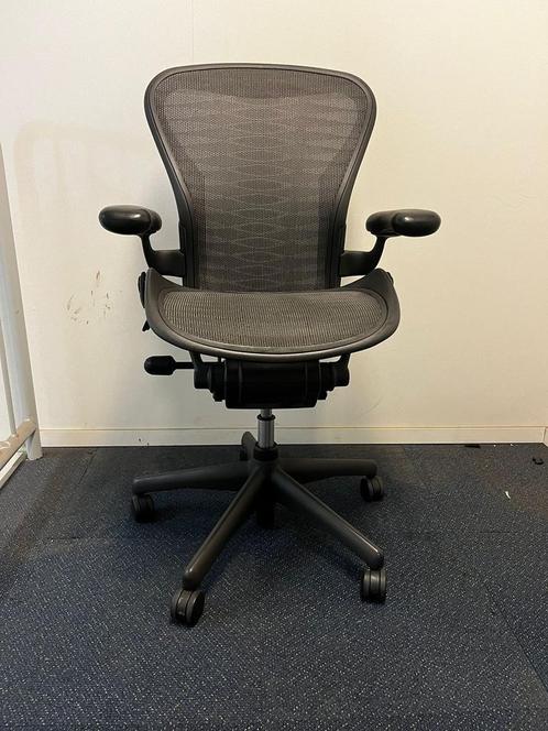 Herman Miller Aeron, Refurbished, 5 Jaar Garantie, Huis en Inrichting, Bureaustoelen, Bureaustoel, Zwart, Zo goed als nieuw, Ergonomisch