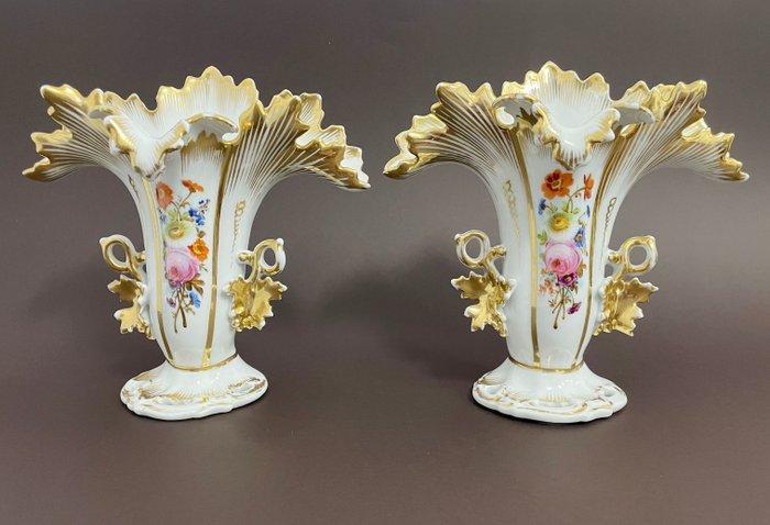 VIEUX PARIS - Vaas (2) - Porselein, Antiek en Kunst, Antiek | Glas en Kristal