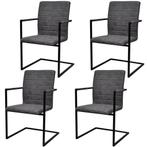 vidaXL Eetkamerstoelen 4 st kunstleer grijs, Verzenden, Nieuw, Grijs