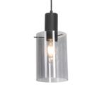 Vintage hanglamp zwart met smoke glas - Vidra, Huis en Inrichting, Lampen | Hanglampen, Nieuw, Overige materialen, Modern, 75 cm of meer