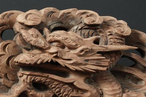 Wall-Hanging Dragon Openwork Panel - sculptuur Hout - Japan, Antiek en Kunst, Antiek | Overige Antiek