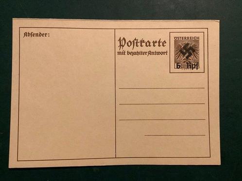 Oostenrijk 1938 - Ansichtkaart met antwoordkaart en, Postzegels en Munten, Postzegels | Europa | Oostenrijk