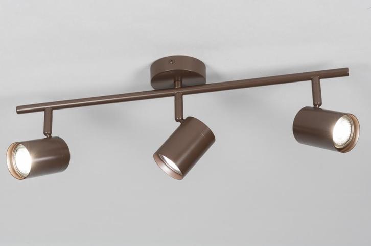Rietveld Spots - Bruin - Metaal, Huis en Inrichting, Lampen | Hanglampen, Verzenden
