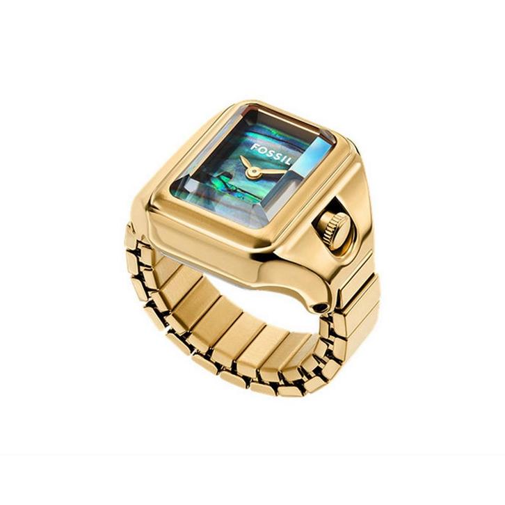 Fossil RAQUEL WATCH RING Dames Horloge 14 mm - Goudkleurig, Sieraden, Tassen en Uiterlijk, Ringen, Verzenden