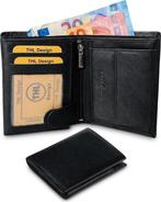Portemonnee Heren Dames Billfold Echt Leer Zwart, Sieraden, Tassen en Uiterlijk, Portemonnees, Overige merken, Verzenden, Zwart