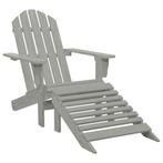 Tuinstoel met voetenbank grijs hout | Retourdeal | 40% ko..., Tuin en Terras, Ophalen of Verzenden, Nieuw, Hout