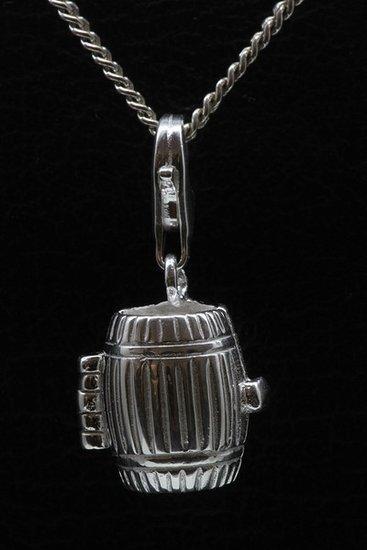 Zilveren Biervat te openen hanger en/of bedel, Sieraden, Tassen en Uiterlijk, Bedels, Verzenden