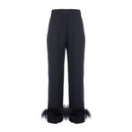 Nenette • zwarte pantalon met veren • 34 (IT40), Verzenden, Zwart, Maat 34 (XS) of kleiner, Nenette