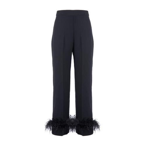 Nenette • zwarte pantalon met veren • 34 (IT40), Kleding | Dames, Broeken en Pantalons, Zwart, Nieuw, Maat 34 (XS) of kleiner
