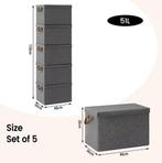 Opvouwbare stoffen opbergdozen met deksel set 3 of 5, Verzenden, Nieuw