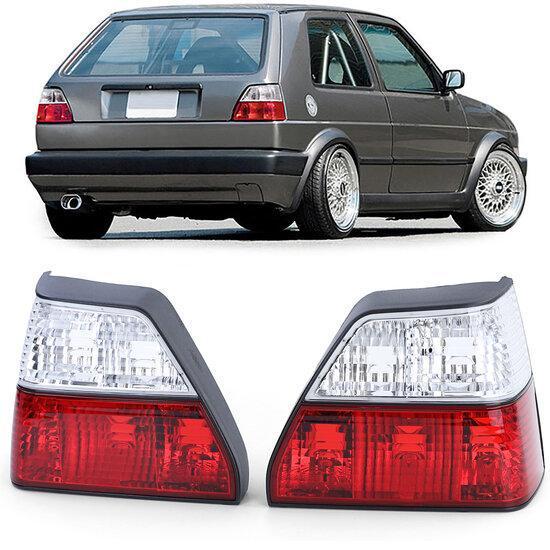 Achterlichten Rood/Wit Kristal Volkswagen Golf 2 RL059, Auto-onderdelen, Verlichting, Nieuw, Volkswagen