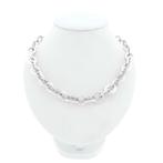 Zilveren fantasie schakel ketting  | 45,5 cm - 49 cm, Ophalen of Verzenden, Gebruikt, Overige kleuren, Zilver