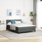 vidaXL Boxspring Bed met Matras Donkergrijs 160x200 cm Stof, Huis en Inrichting, Slaapkamer | Bedden, Verzenden, 200 cm, 160 cm