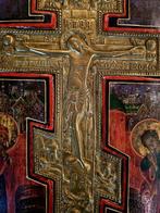 Icoon - Kruisiging van Christus - Eiervermillion op levkas