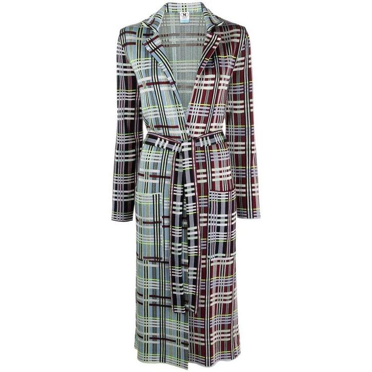 M Missoni • lange geruite jas • S (IT42), Kleding | Dames, Jassen | Winter, Bruin, Nieuw, Maat 36 (S), Verzenden