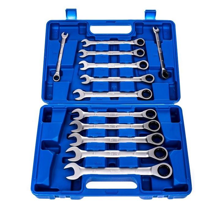 Steek Ringratel Sleutel Set - 12 Delig - Sleutelset - SATRA, Doe-het-zelf en Verbouw, Gereedschap | Handgereedschap, Nieuw, Ophalen of Verzenden