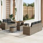 vidaXL 8-delige Tuinbankenset met kussens poly rattan acacia, Verzenden, Nieuw, Wicker