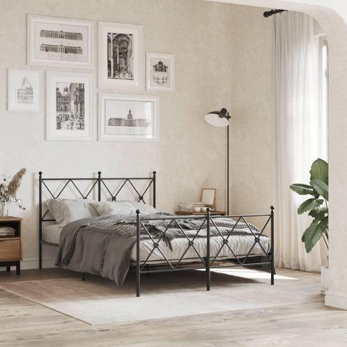 vidaXL Bedframe met hoofd- en voeteneinde metaal zwart, Huis en Inrichting, Slaapkamer | Bedden, 120 cm, 190 cm of minder, Zwart