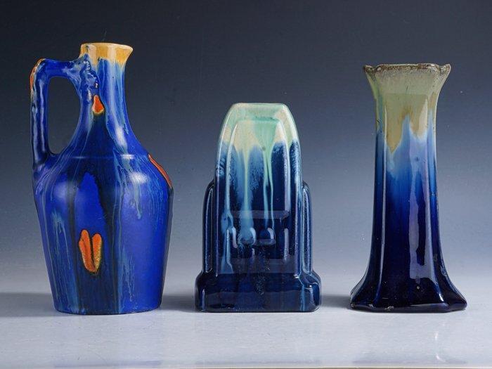 Faienceries de Thulin - Vaas (3) - Art Deco vazen met, Antiek en Kunst, Kunst | Designobjecten