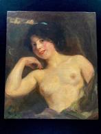 Alfred Roll (1846-1919) - Portrait au ruban bleu
