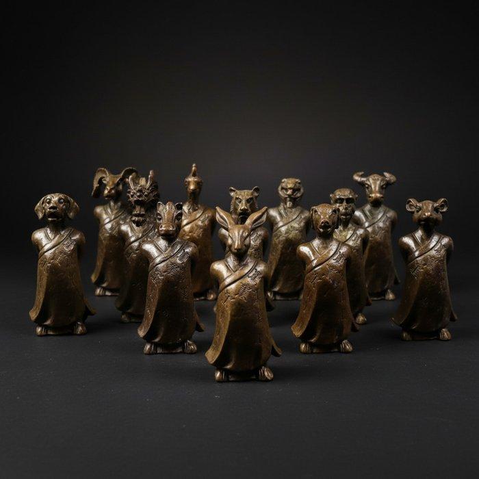 Unieke verzameling: Chinese dierenriem - Brons - Eind 20e, Antiek en Kunst, Antiek | Overige Antiek