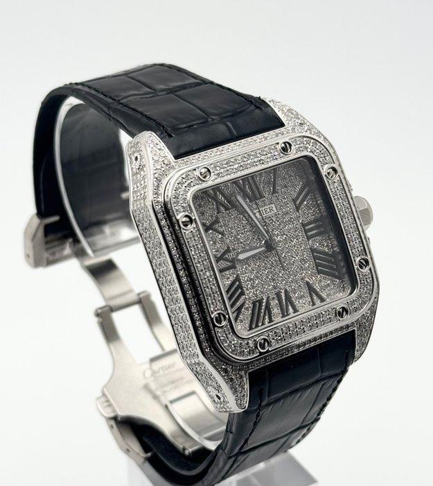Cartier - Santos 100 XL Custom Diamonds - 2656 - Heren -, Sieraden, Tassen en Uiterlijk, Horloges | Heren