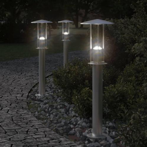 vidaXL Buitenvloerlamp 60 cm roestvrijstaal zilverkleurig, Tuin en Terras, Buitenverlichting, Nieuw, Verzenden