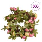 vidaXL Kerstslingers met bloemen 6 st 215 cm roze, Hobby en Vrije tijd, Verzenden, Nieuw