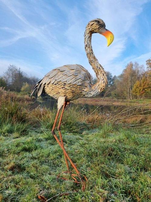 Beeld, Lifelike Crane bird - 135 cm - IJzer, Antiek en Kunst, Curiosa en Brocante