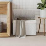 vidaXL Wasmand met deksel 55,5x35x34 cm poly rattan wit, Verzenden, Nieuw