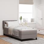 vidaXL Boxspringbed met Matras Taupe 80x200 cm Stoffering, Eenpersoons, Verzenden, Nieuw, 80 cm