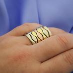 Tricolor gouden ring set (witgoud, roségoud, golvende ring), Sieraden, Tassen en Uiterlijk, Ringen, Gebruikt, Overige kleuren