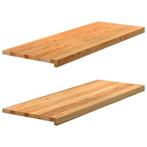 vidaXL Vensterbanken 2 st 110x40x2 cm massief eikenhout, Doe-het-zelf en Verbouw, Kozijnen en Schuifpuien, Verzenden, Nieuw