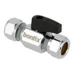 BONFIX Kogelstopkraan recht knel 12x12 (zwarte knop), Ophalen of Verzenden, Nieuw
