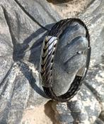 Paardenhaar armband met RVS zilver kleurige schuiver, Sieraden, Tassen en Uiterlijk, Armbanden, Verzenden, Nieuw, Zwart, Overige materialen