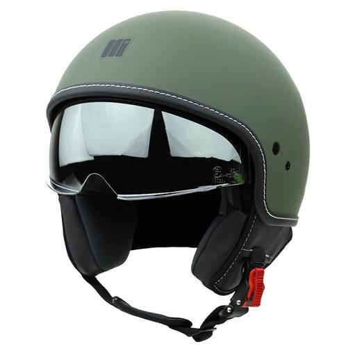 Motocubo beetle jethelm met vizier | mat groen | ECE 22.06, Motoren, Kleding | Motorhelmen, Nieuw met kaartje, Verzenden
