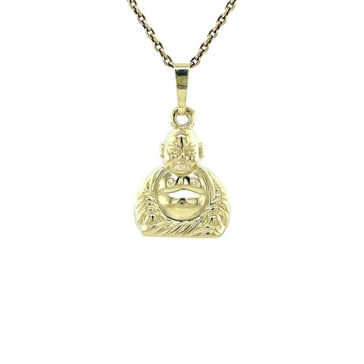 Gouden vintage Boeddha hanger 14 kt, Sieraden, Tassen en Uiterlijk, Kettinghangers, Nieuw, Ophalen of Verzenden