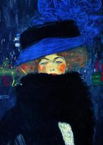 Kunstdruk Gustav Klimt - Lady with Hat 50x70cm, Nieuw, Verzenden