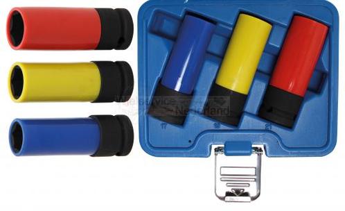 Krachtdoppenset 1/2 inch kort voor alu-velg 17,19 en 21mm, Auto diversen, Autogereedschap, Nieuw, Verzenden