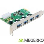 DeLOCK 89363 PCI-express uitbreidingskaart 4x USB 3.0, Computers en Software, USB Sticks, Nieuw, DeLock, Verzenden