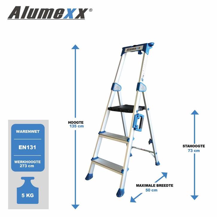 Alumexx UP huishoudtrap, Doe-het-zelf en Verbouw, Ladders en Trappen, Nieuw, Verzenden