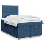 vidaXL Boxspring met matras stof blauw 120x200 cm, Huis en Inrichting, Nieuw, Twijfelaar, 120 cm, 200 cm
