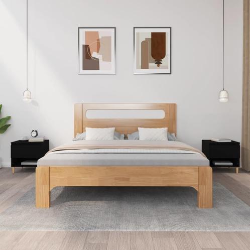 vidaXL Nachtkastjes 2 st 50x46x50 cm bewerkt hout zwart, Huis en Inrichting, Slaapkamer | Nachtkastjes, Nieuw, 45 tot 65 cm, Hout
