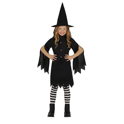 Heks Halloween Kostuum Meisje Zwart, Hobby en Vrije tijd, Feestartikelen, Nieuw, Verzenden